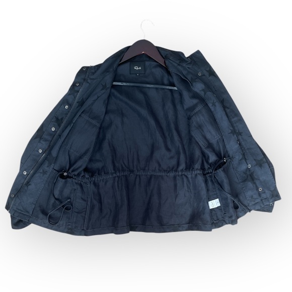 Rails Trey Utility Jacket Charcoal Oversized Stars Print Size Small Lightweight - Picture 9 of 10